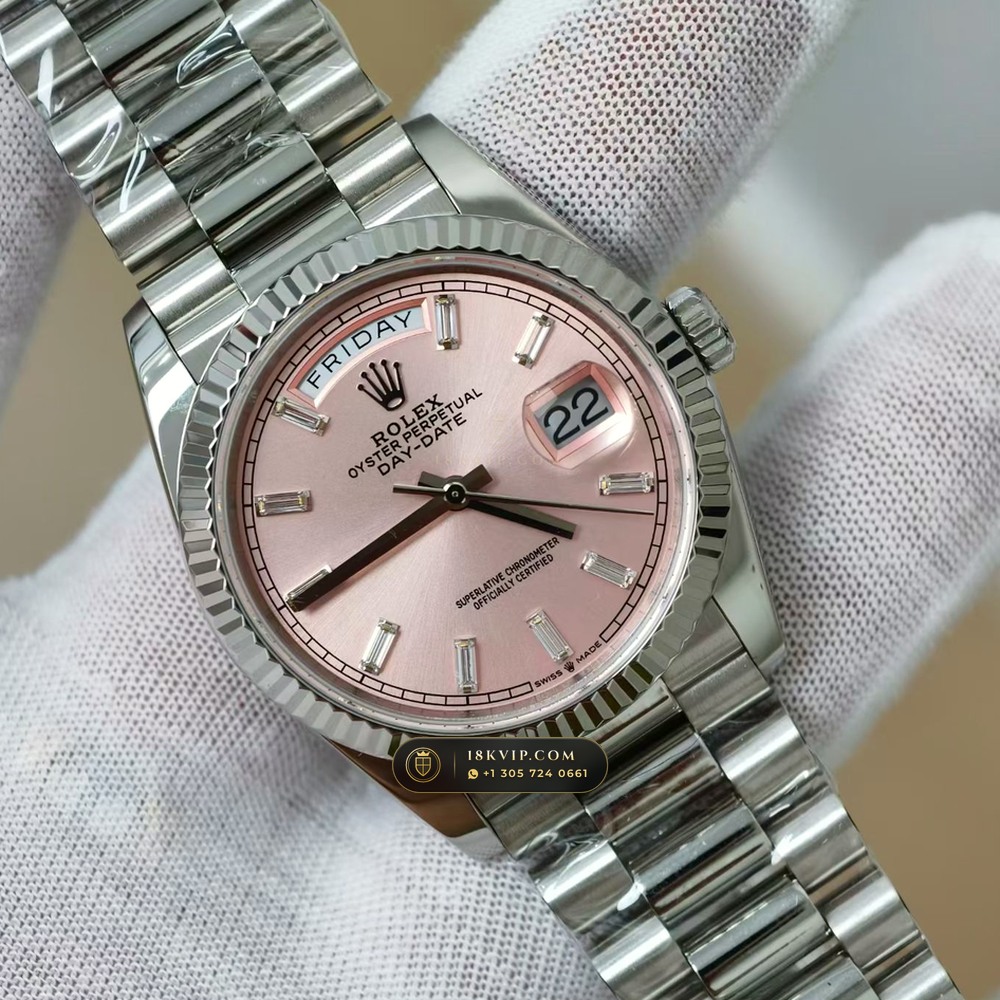 Rolex Day-Date 36 18K White Gold Ref. 128239 — Private Vault Edition — Studio Gallery Plate IV in 18K White Gold Au750 (183.4g Verified Mass, Rolex Manufacture Cal. 3255 - 70h Power Reserve)