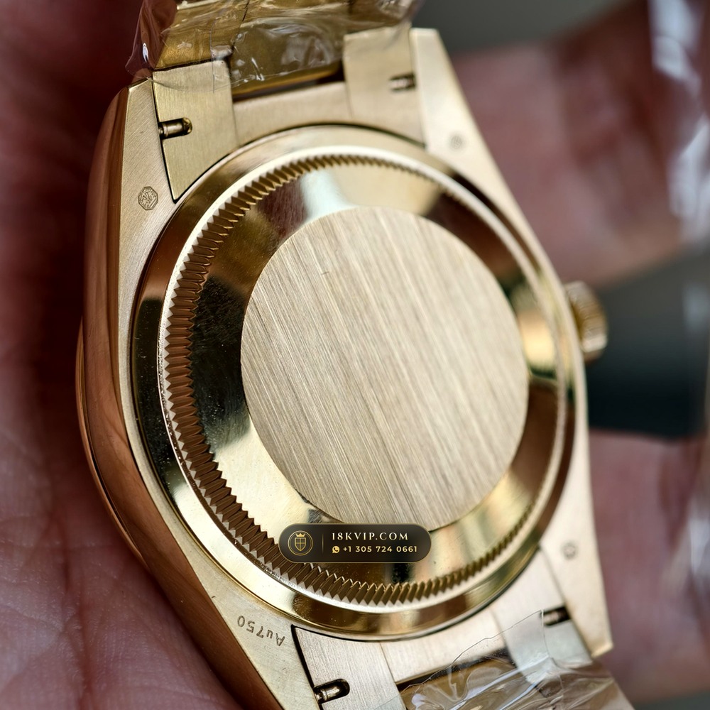 Rolex Day-Date 36 Coral Red Stella Lacquer Dial 18K Yellow Gold Ref. 18238 — Private Vault Edition — Studio Gallery Plate VI in 18K Yellow Gold Au750 (141.5g Verified Mass, Rolex Manufacture Cal. 3155)