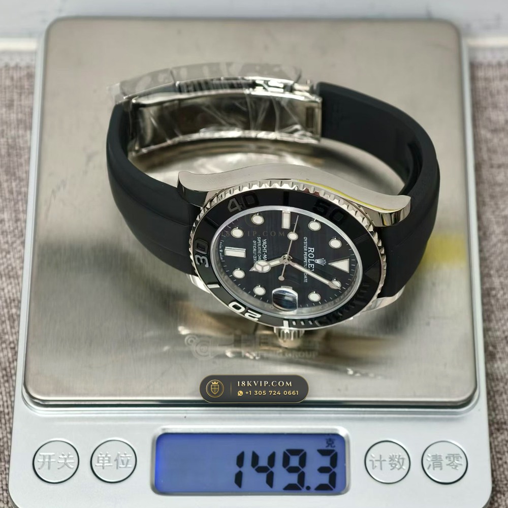 Rolex Yacht-Master 42 Natural Falcon Eye Stone Dial 18K White Gold Ref. 226659 — Private Vault Edition — Studio Gallery Plate VII in 18K White Gold Au750 (170.2g Verified Mass, Rolex Manufacture Cal. 3235 - 70h Power Reserve)