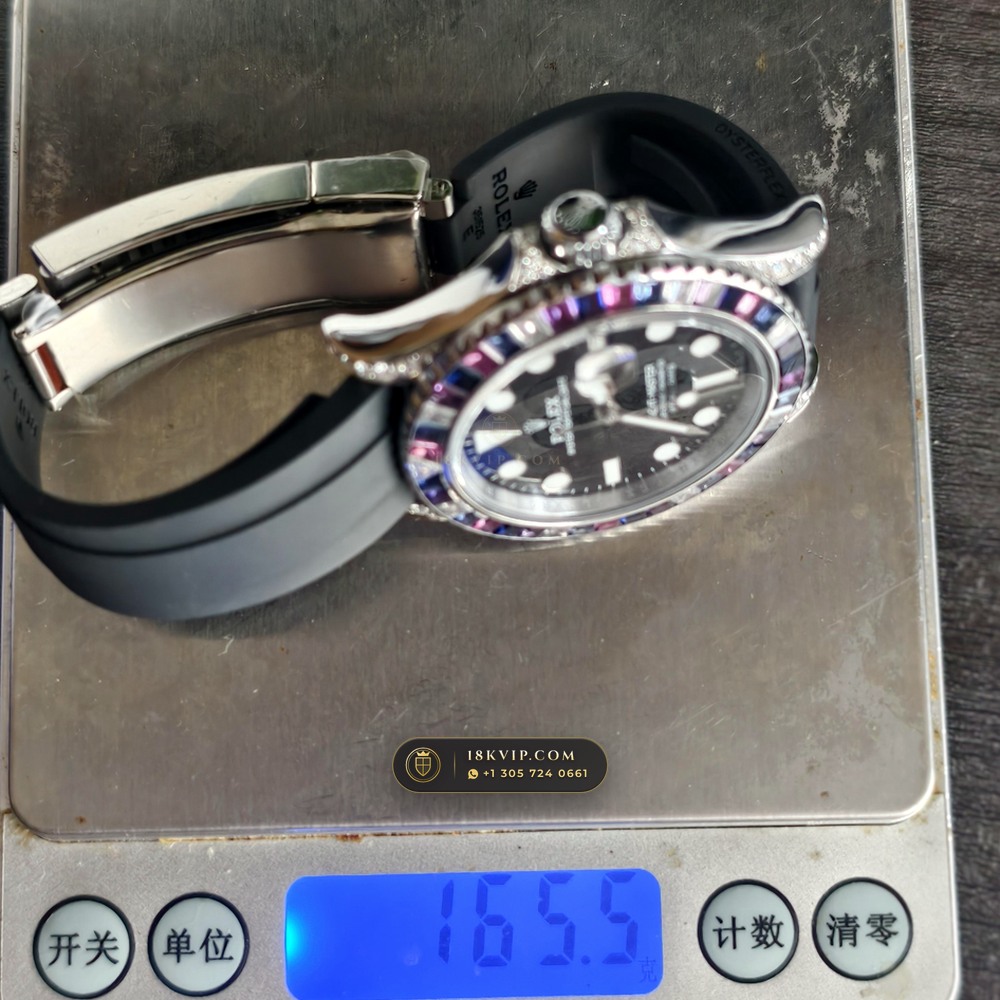 Rolex Yacht-Master 40 Cotton Candy Pink & Blue Sapphire Bezel 18K White Gold Ref. 126679SABR — Private Vault Edition — Studio Gallery Plate VIII in 18K White Gold Au750 (178.6g Verified Mass, Rolex Manufacture Cal. 3235 - 70h Power Reserve)