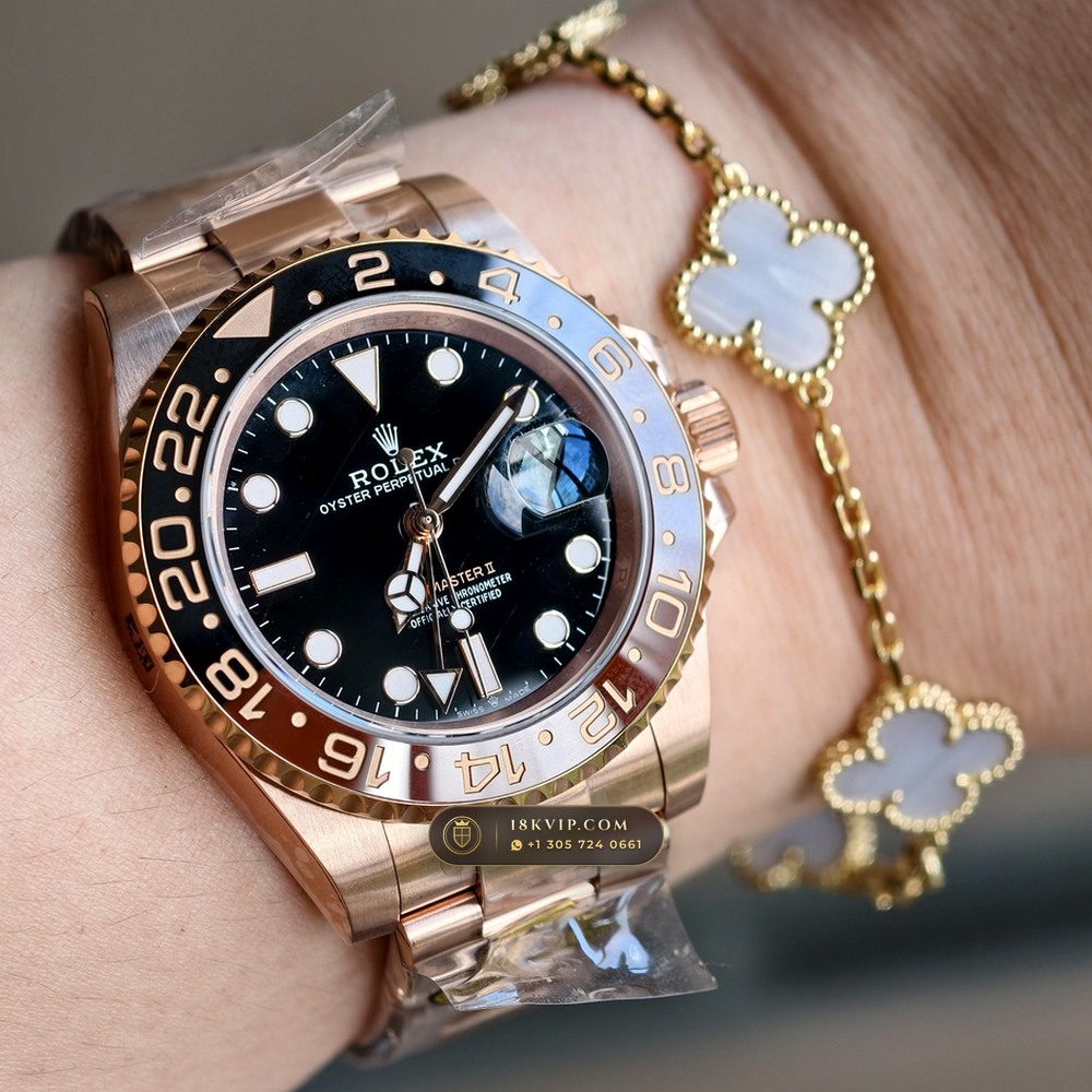 Rolex GMT-Master II 18K Everose Gold Ref. 126715CHNR — Private Vault Edition — Studio Gallery Plate VIII in 18K Rose Gold Au750 (225.5g Verified Mass, Rolex Manufacture Cal. 3285 - 70h Power Reserve)