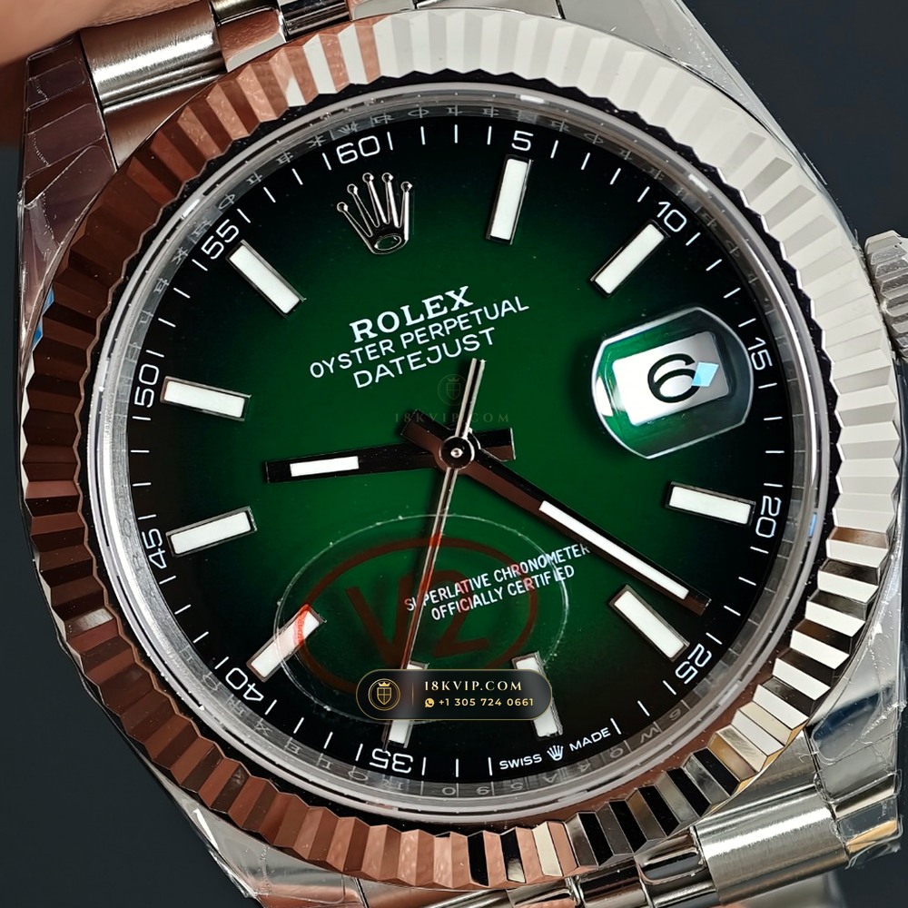 Rolex Datejust 41 Graduated Green Ombre Sunray Dial Ref. 126334 — Private Vault Edition — Studio Gallery Plate II in 904L Stainless Steel Custom Architecture (136.7g Verified Mass, Rolex Manufacture Cal. 3235 - 70h Power Reserve)