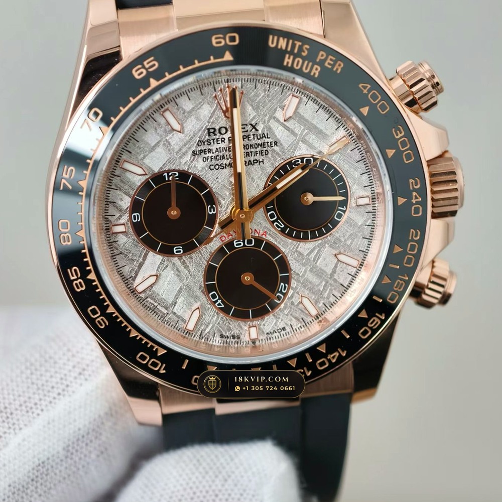 Rolex Cosmograph Daytona Gibeon Meteorite Dial 18K Everose Gold Ref. 126515 — Private Vault Edition — Studio Gallery Plate IV in 18K Rose Gold Au750 (160.9g Verified Mass, Rolex Manufacture Cal. 4131 - 72h Power Reserve)