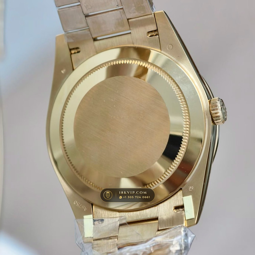 Rolex Day-Date 40 Iridescent Natural Mother-of-Pearl Dial Diamond-Set Bezel 18K Yellow Gold Ref. 228348RBR — Private Vault Edition — Studio Gallery Plate VII in 18K Yellow Gold Au750 (210.3g Verified Mass, Rolex Manufacture Cal. 3255 - 70h Power Reserve)