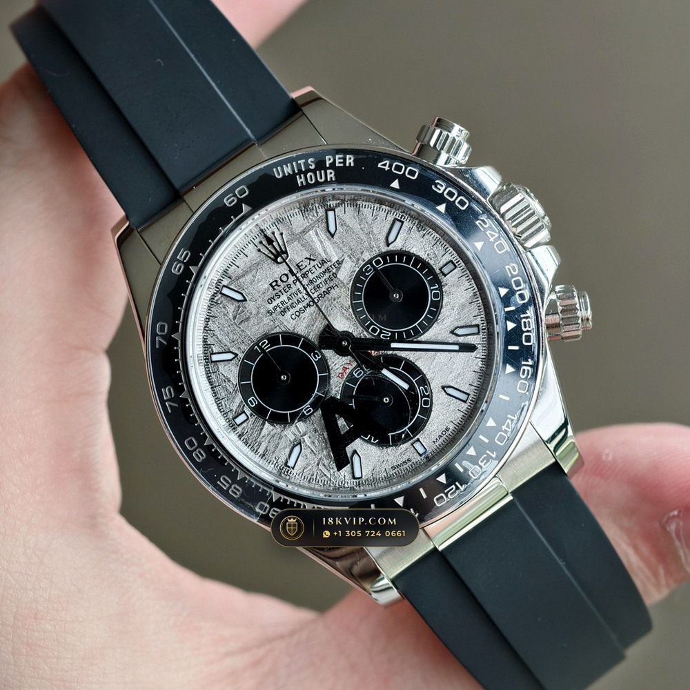 Rolex Cosmograph Daytona Gibeon Meteorite Dial 18K White Gold Ref. 126519 — Private Vault Edition — Studio Gallery Plate II in 18K White Gold Au750 (160.6g Verified Mass, Rolex Manufacture Cal. 4131 - 72h Power Reserve)