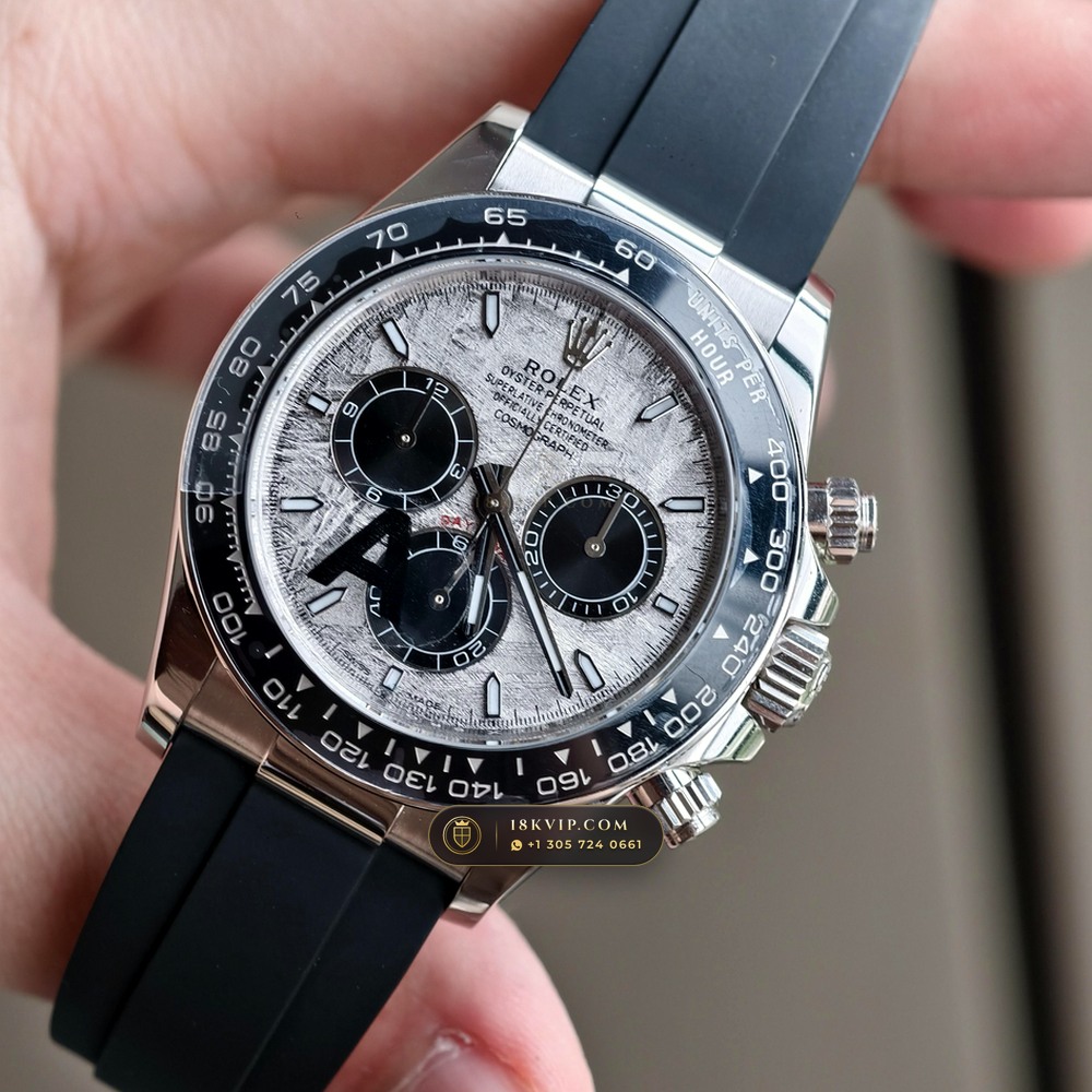 Rolex Cosmograph Daytona Gibeon Meteorite Dial 18K White Gold Ref. 126519 — Private Vault Edition — Studio Gallery Plate III in 18K White Gold Au750 (160.6g Verified Mass, Rolex Manufacture Cal. 4131 - 72h Power Reserve)