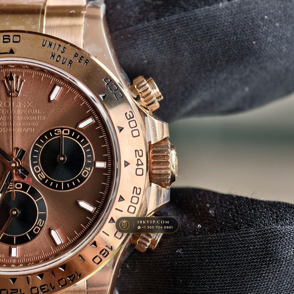 Rolex Cosmograph Daytona 18K Everose Gold Chronometer Regulated Spec Ref. 126505 — Private Vault Edition — Studio Gallery Plate IV in 18K Rose Gold Au750 (216.6g Verified Mass, Rolex Manufacture Cal. 4131 - 72h Power Reserve)