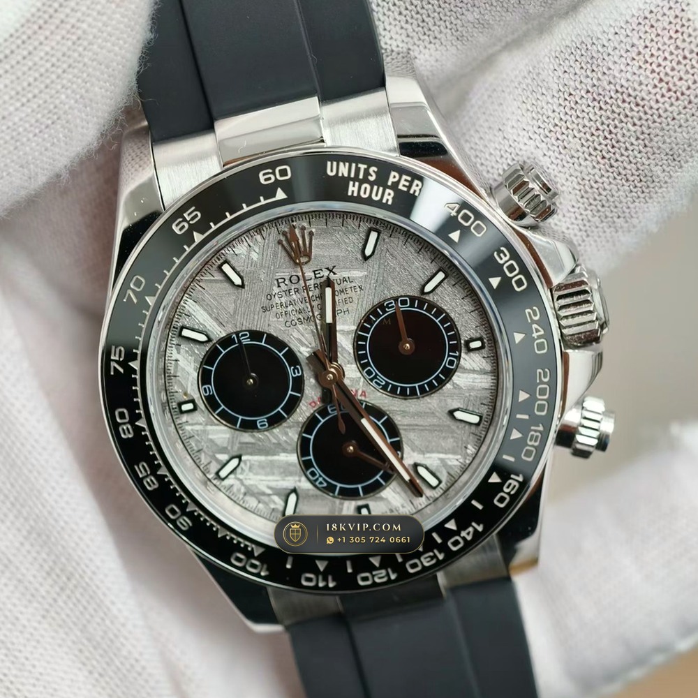 Rolex Cosmograph Daytona Gibeon Meteorite Dial 18K White Gold Free-Sprung Calibre Ref. 126519 — Private Vault Edition — Studio Gallery Plate III in 18K White Gold Au750 (160.7g Verified Mass, Rolex Manufacture Cal. 4131 - 72h Power Reserve)