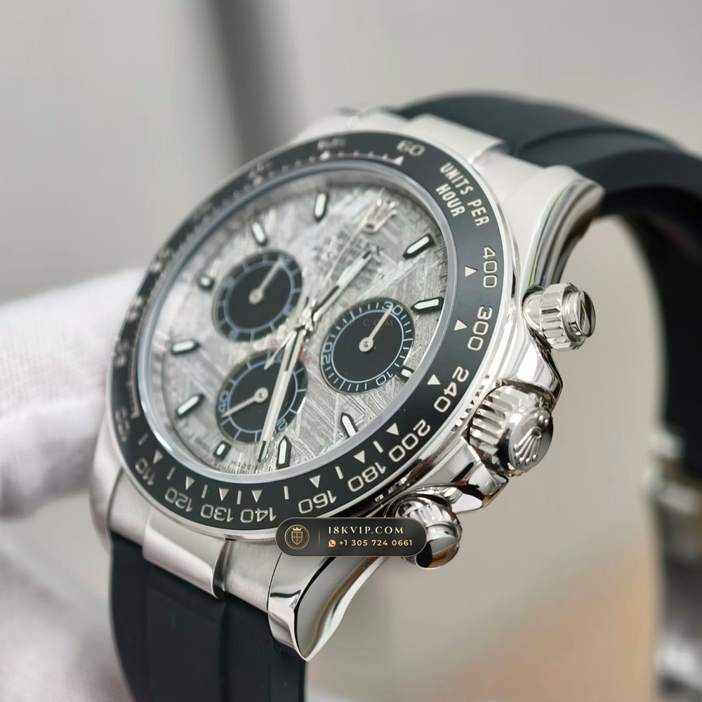 Rolex Cosmograph Daytona Gibeon Meteorite Dial 18K White Gold Free-Sprung Calibre Ref. 126519 — Private Vault Edition — Studio Gallery Plate IV in 18K White Gold Au750 (160.7g Verified Mass, Rolex Manufacture Cal. 4131 - 72h Power Reserve)