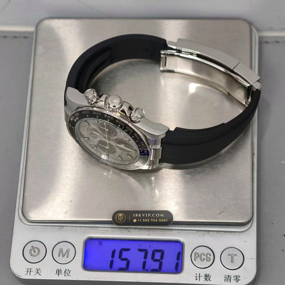 Rolex Cosmograph Daytona Gibeon Meteorite Dial 18K White Gold Free-Sprung Calibre Ref. 126519 — Private Vault Edition — Studio Gallery Plate IX in 18K White Gold Au750 (160.7g Verified Mass, Rolex Manufacture Cal. 4131 - 72h Power Reserve)