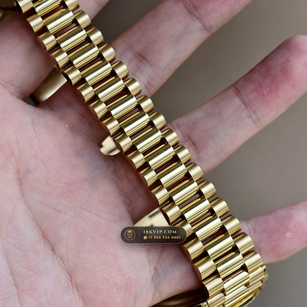 Rolex Day-Date 36 Mother-of-Pearl & Diamond Bezel 18K Yellow Gold Ref. 128348RBR — Private Vault Edition — Studio Gallery Plate VIII in 18K Yellow Gold Au750 (183.2g Verified Mass, Rolex Manufacture Cal. 3255 - 70h Power Reserve)