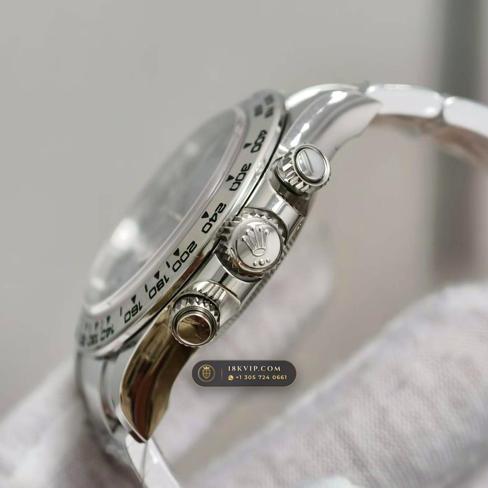 Rolex Cosmograph Daytona 18K White Gold Hand-Chamfered Bevel Spec Ref. 126509 — Private Vault Edition — Studio Gallery Plate V in 18K White Gold Au750 (216.9g Verified Mass, Rolex Manufacture Cal. 4131 - 72h Power Reserve)