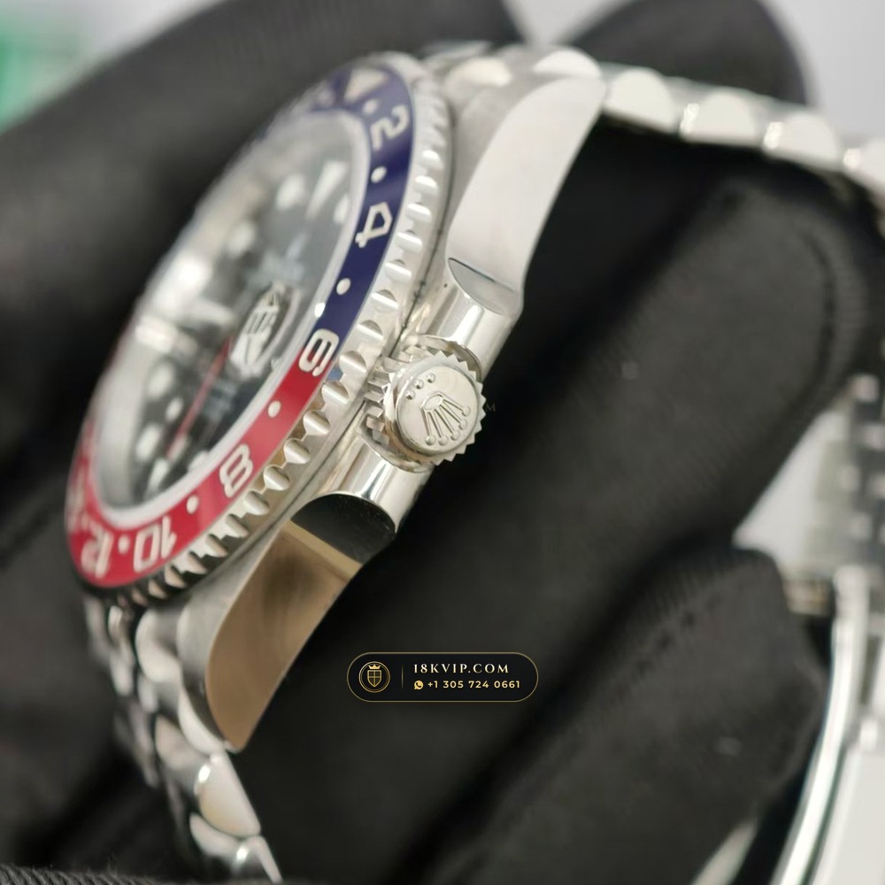 Rolex GMT-Master II Pepsi Red & Blue Cerachrom Ref. 126710BLRO — Private Vault Edition — Studio Gallery Plate IV in 904L Stainless Steel Custom Architecture (143.3g Verified Mass, Rolex Manufacture Cal. 3285 - 70h Power Reserve)