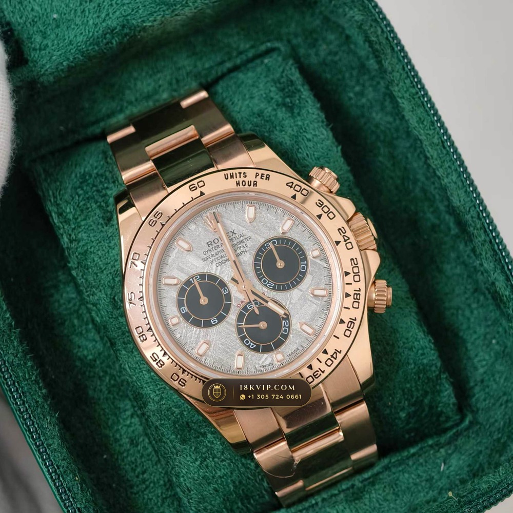 Rolex Cosmograph Daytona Gibeon Meteorite Dial 18K Everose Gold Ref. 116505 — Private Vault Edition — Studio Gallery Plate II in 18K Rose Gold Au750 (216.1g Verified Mass, Rolex Manufacture Cal. 4130 - 72h Power Reserve)