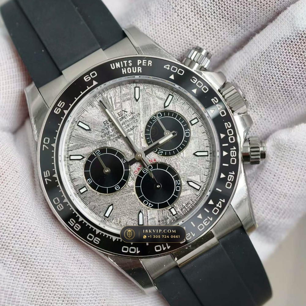 Rolex Cosmograph Daytona Gibeon Meteorite Dial 18K White Gold Chronometer Regulated Spec Ref. 126519LN — Private Vault Edition — Studio Gallery Plate II in 18K White Gold Au750 (160.5g Verified Mass, Rolex Manufacture Cal. 4131 - 72h Power Reserve)