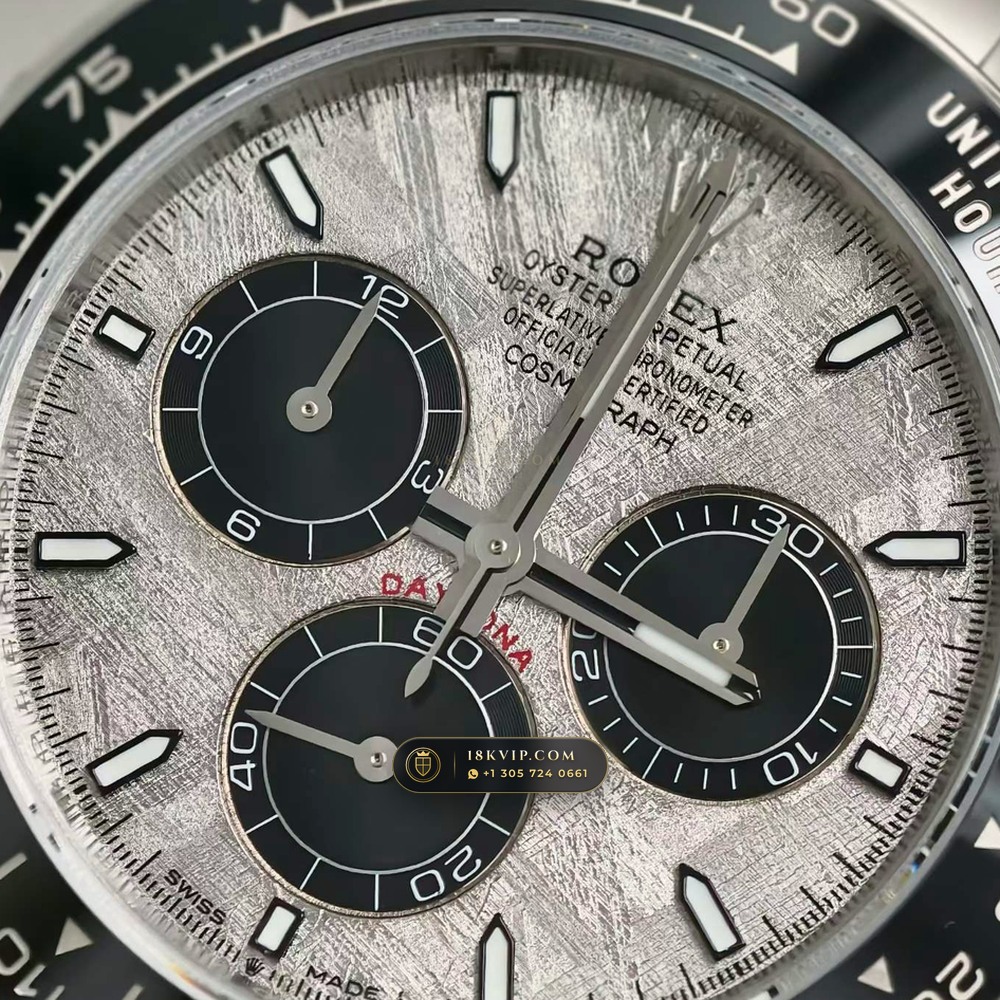 Rolex Cosmograph Daytona Gibeon Meteorite Dial 18K White Gold Chronometer Regulated Spec Ref. 126519LN — Private Vault Edition — Studio Gallery Plate IV in 18K White Gold Au750 (160.5g Verified Mass, Rolex Manufacture Cal. 4131 - 72h Power Reserve)