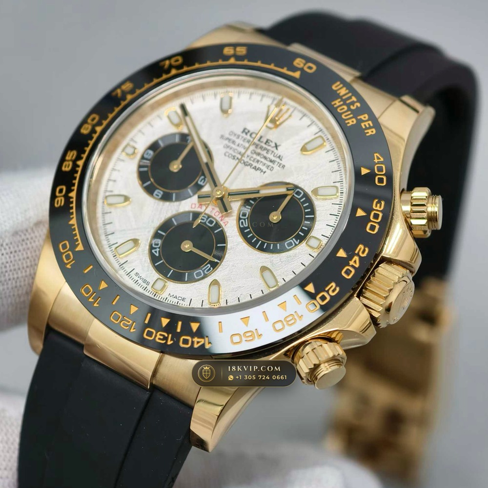 Rolex Cosmograph Daytona Gibeon Meteorite Dial 18K Yellow Gold Ref. 116518 — Private Vault Edition — Studio Gallery Plate IV in 18K Yellow Gold Au750 (160.6g Verified Mass, Rolex Manufacture Cal. 4130 - 72h Power Reserve)