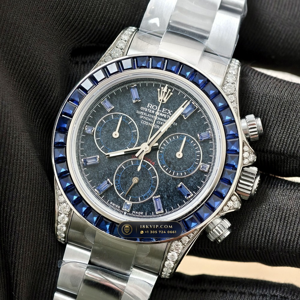 Rolex Cosmograph Daytona Black Obsidian Dial & Sapphire Bezel 18K White Gold Geneva Atelier Spec Ref. 126599TSA — Private Vault Edition — Studio Gallery Plate II in 18K White Gold Au750 (216.9g Verified Mass, Rolex Manufacture Cal. 4131 - 72h Power Reserve)