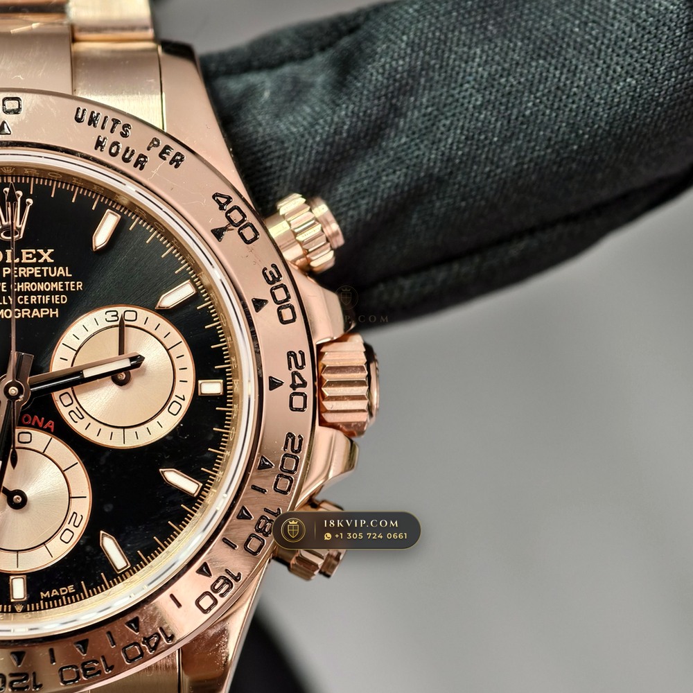 Rolex Cosmograph Daytona 18K Everose Gold Hand-Chamfered Bevel Spec Ref. 126505 — Private Vault Edition — Studio Gallery Plate IV in 18K Rose Gold Au750 (216.6g Verified Mass, Rolex Manufacture Cal. 4131 - 72h Power Reserve)