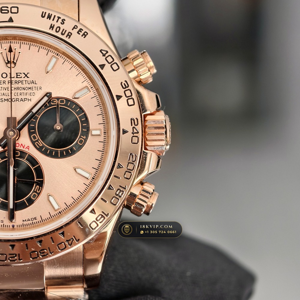Rolex Cosmograph Daytona 18K Everose Gold Sapphire Caseback Spec Ref. 126505 — Private Vault Edition — Studio Gallery Plate IV in 18K Rose Gold Au750 (216.1g Verified Mass, Rolex Manufacture Cal. 4131 - 72h Power Reserve)