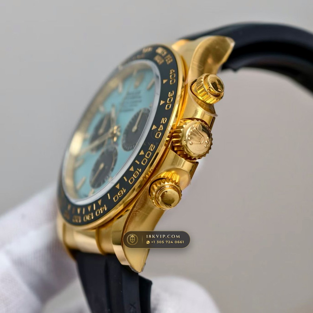 Rolex Cosmograph Daytona Tiffany Blue Dial 18K Yellow Gold Ref. 126518LN — Private Vault Edition — Studio Gallery Plate V in 18K Yellow Gold Au750 (160.5g Verified Mass, Rolex Manufacture Cal. 4131 - 72h Power Reserve)