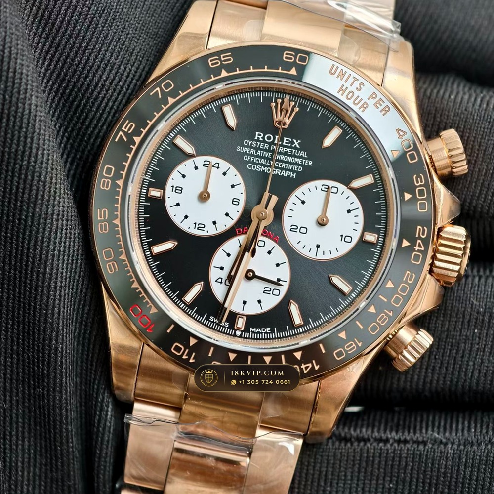 Rolex Cosmograph Daytona Le Mans 100th Anniversary 18K Everose Gold Chronometer Regulated Spec Ref. 126525LN — Private Vault Edition — Studio Gallery Plate III in 18K Rose Gold Au750 (216.9g Verified Mass, Rolex Manufacture Cal. 4132 - 24h Le Mans)