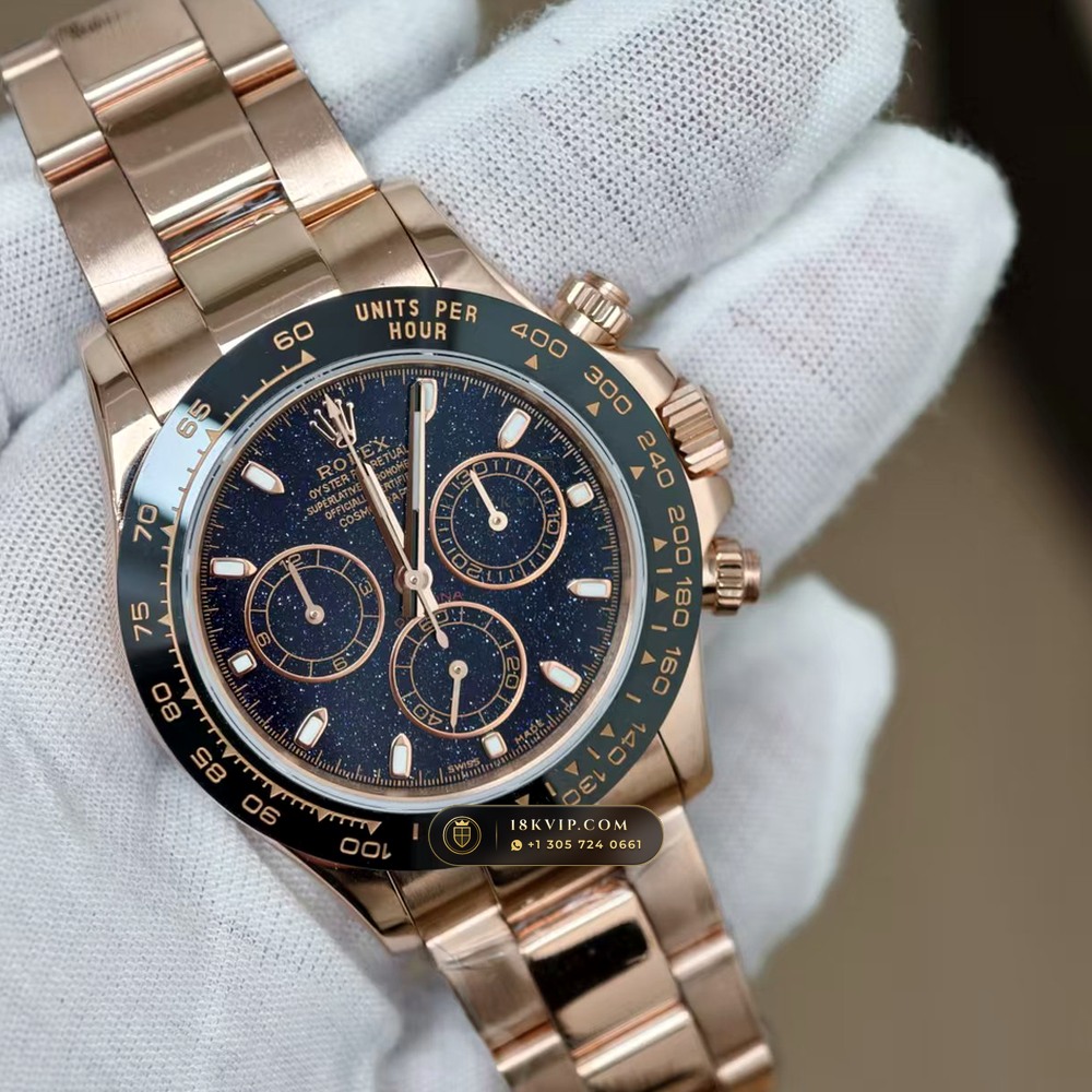 Rolex Cosmograph Daytona Aventurine Starry Dial 18K Everose Gold Ref. 126505 — Private Vault Edition — Studio Gallery Plate II in 18K Rose Gold Au750 (216.2g Verified Mass, Rolex Manufacture Cal. 4131 - 72h Power Reserve)