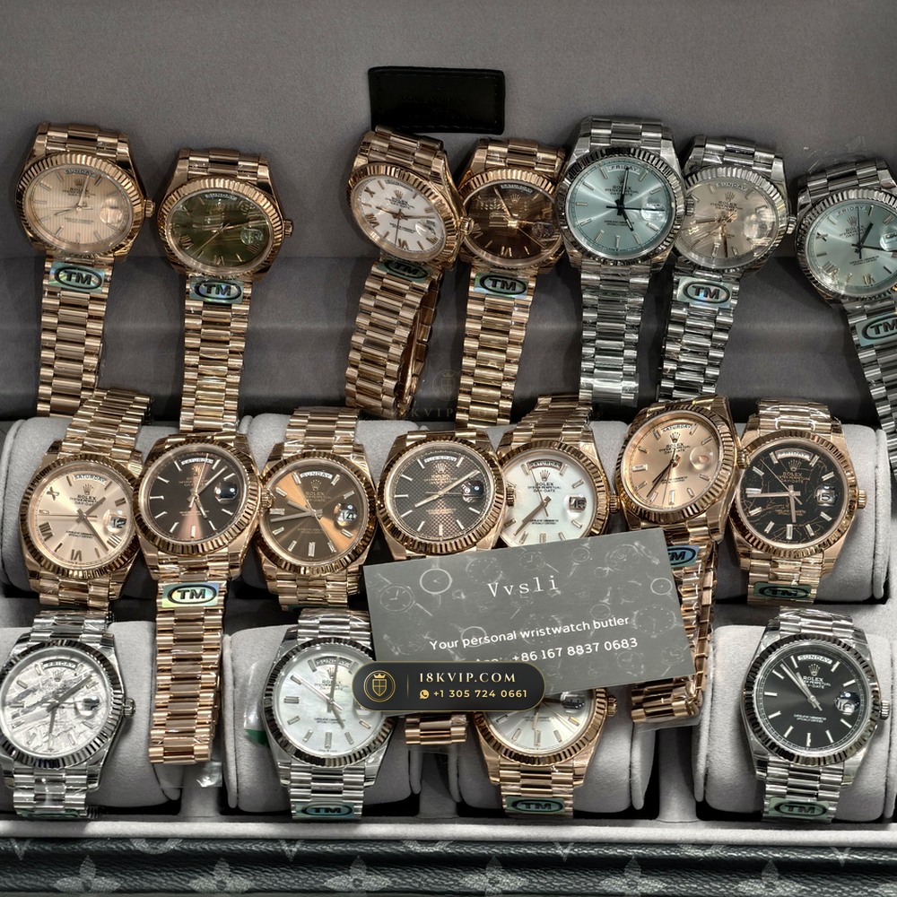 Rolex Day-Date 40 Iridescent Natural Mother-of-Pearl Dial 18K White Gold Ref. 228239 — Private Vault Edition — Studio Gallery Plate XI in 18K White Gold Au750 (210.5g Verified Mass, Rolex Manufacture Cal. 3255 - 70h Power Reserve)