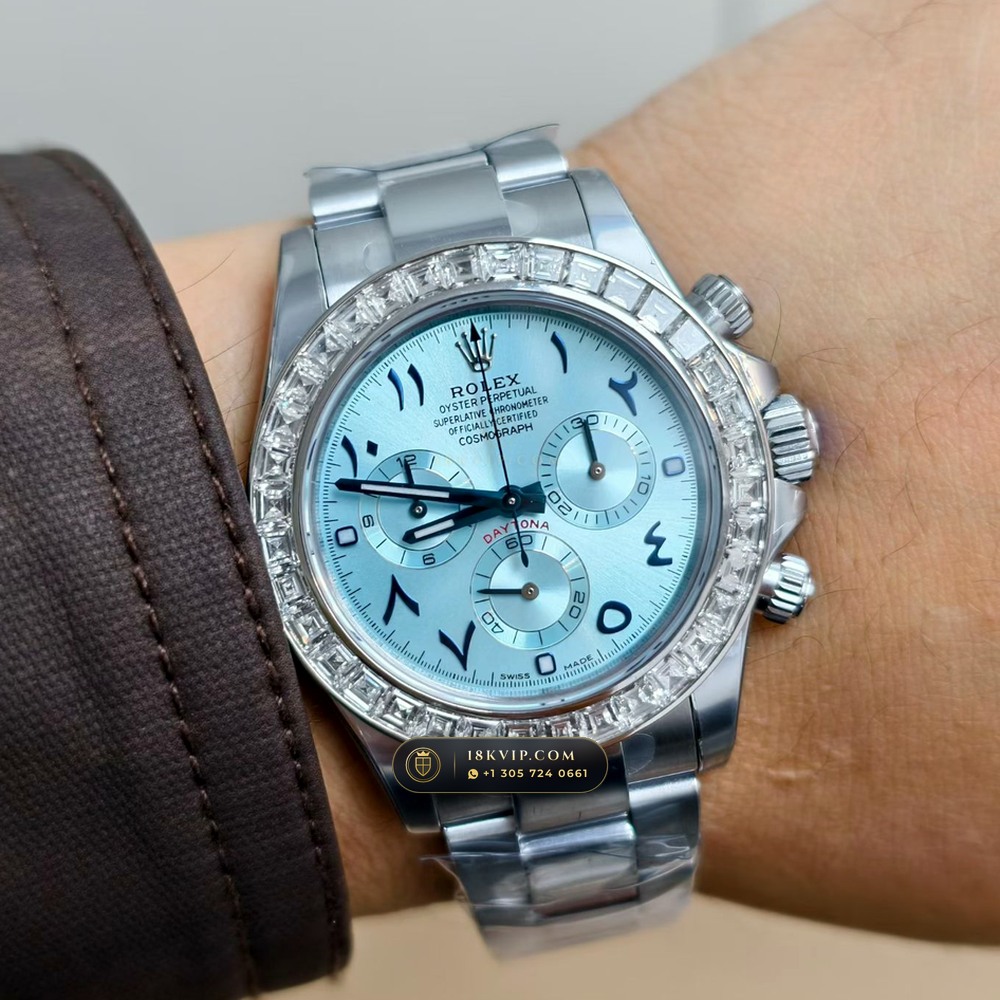 Rolex Cosmograph Daytona Diamond-Set Bezel 950 Platinum Ref. 116576TBR — Private Vault Edition — Studio Gallery Plate VII in 950 Platinum Pt950 (282.1g Verified Mass, Rolex Manufacture Cal. 4130 - 72h Power Reserve)