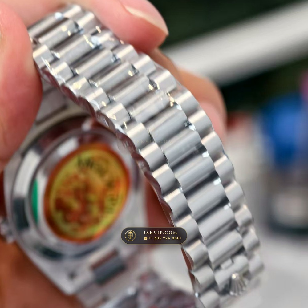 Rolex Day-Date 40 Ice-Blue Eastern Arabic Dial 950 Platinum Ref. 228206 — Private Vault Edition — Studio Gallery Plate V in 950 Platinum Pt950 (280.4g Verified Mass, Rolex Manufacture Cal. 3255 - 70h Power Reserve)