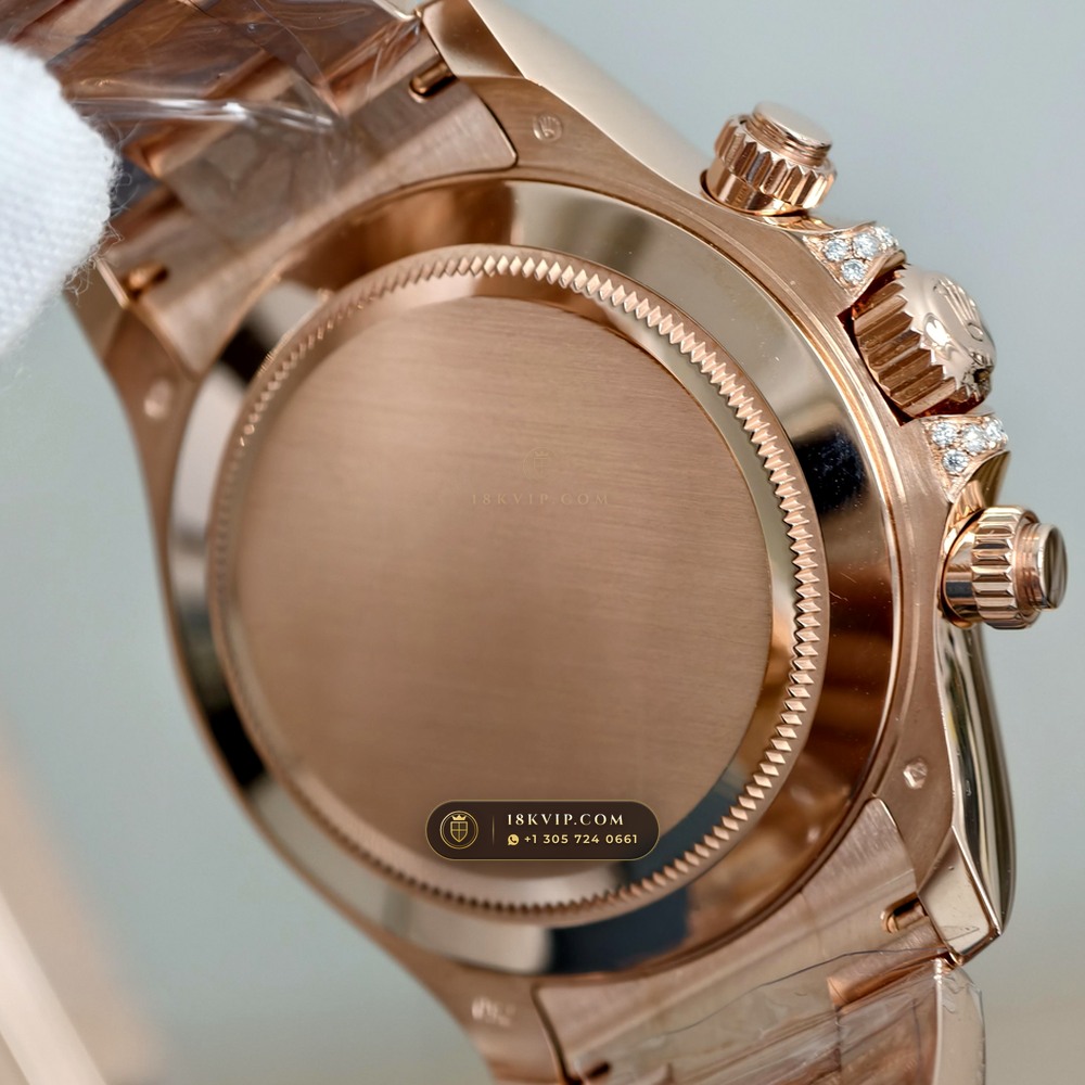 Rolex Cosmograph Daytona Rainbow Sapphire Bezel 18K Everose Gold Custom SW Dial Deep Crystal Optics Ref. 116595RBOW — Private Vault Edition — Studio Gallery Plate VII in 18K Rose Gold Au750 (216.6g Verified Mass, Rolex Manufacture Cal. 4130 - 72h Power Reserve)