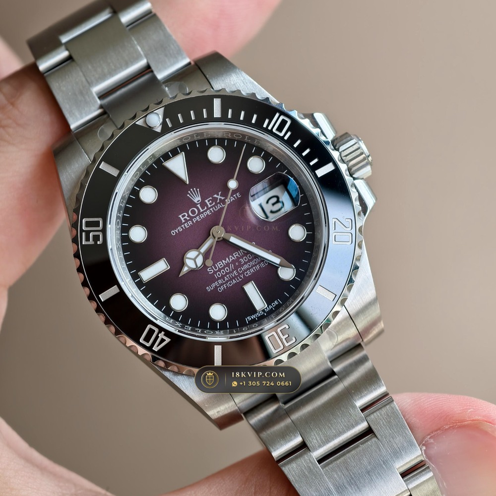 Rolex Submariner Date 41mm Custom Purple Ombre Dial Ref. 126610LN — Private Vault Edition — Studio Gallery Plate II in 904L Stainless Steel Custom Architecture (156.7g Verified Mass, Rolex Manufacture Cal. 3235 - 70h Power Reserve)