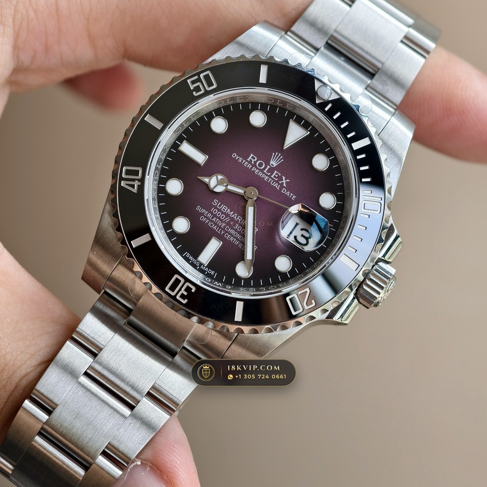 Rolex Submariner Date 41mm Custom Purple Ombre Dial Ref. 126610LN — Private Vault Edition — Studio Gallery Plate III in 904L Stainless Steel Custom Architecture (156.7g Verified Mass, Rolex Manufacture Cal. 3235 - 70h Power Reserve)