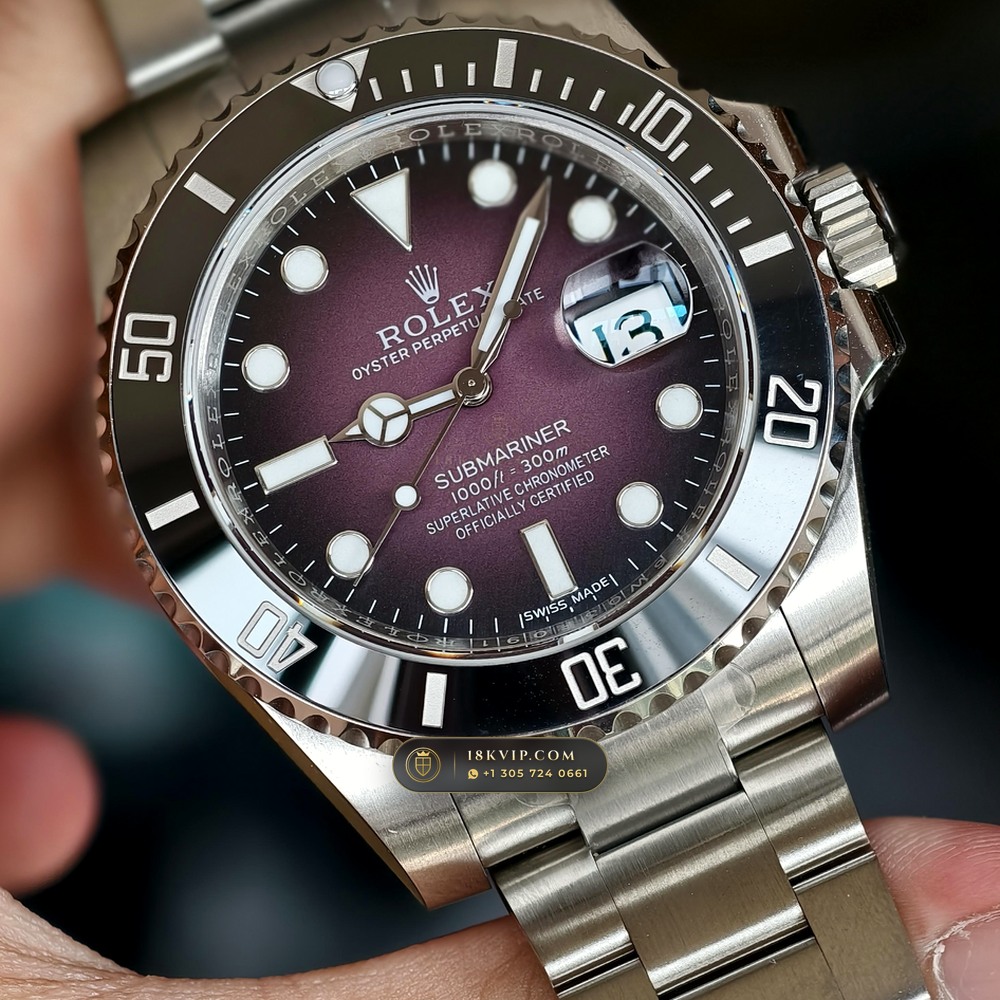 Rolex Submariner Date 41mm Custom Purple Ombre Dial Ref. 126610LN — Private Vault Edition — Studio Gallery Plate IV in 904L Stainless Steel Custom Architecture (156.7g Verified Mass, Rolex Manufacture Cal. 3235 - 70h Power Reserve)