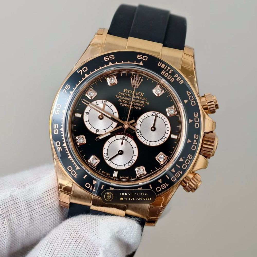 Rolex Cosmograph Daytona 18K Everose Gold Hand-Chamfered Bevel Spec Ref. 126515LN — Private Vault Edition — Studio Gallery Plate III in 18K Rose Gold Au750 (160.3g Verified Mass, Rolex Manufacture Cal. 4131 - 72h Power Reserve)