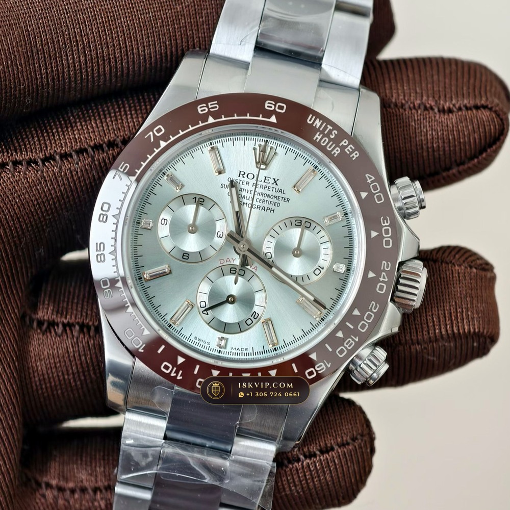 Rolex Cosmograph Daytona Ice-Blue Sunray Dial 950 Platinum Ref. 116506 — Private Vault Edition — Studio Gallery Plate III in 950 Platinum Pt950 (281.9g Verified Mass, Rolex Manufacture Cal. 4130 - 72h Power Reserve)