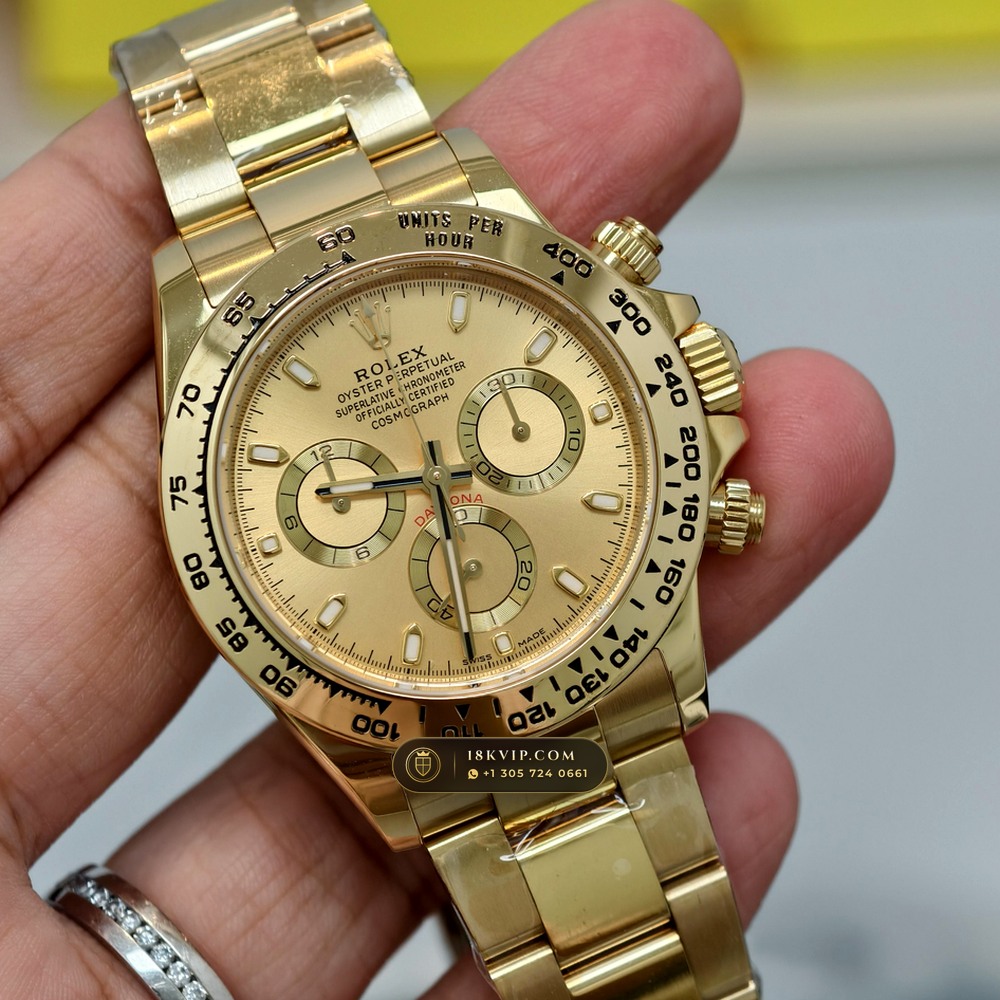 Rolex Cosmograph Daytona 18K Yellow Gold Deep Crystal Optics Ref. 116508 — Private Vault Edition — Studio Gallery Plate II in 18K Yellow Gold Au750 (216.8g Verified Mass, Rolex Manufacture Cal. 4130 - 72h Power Reserve)