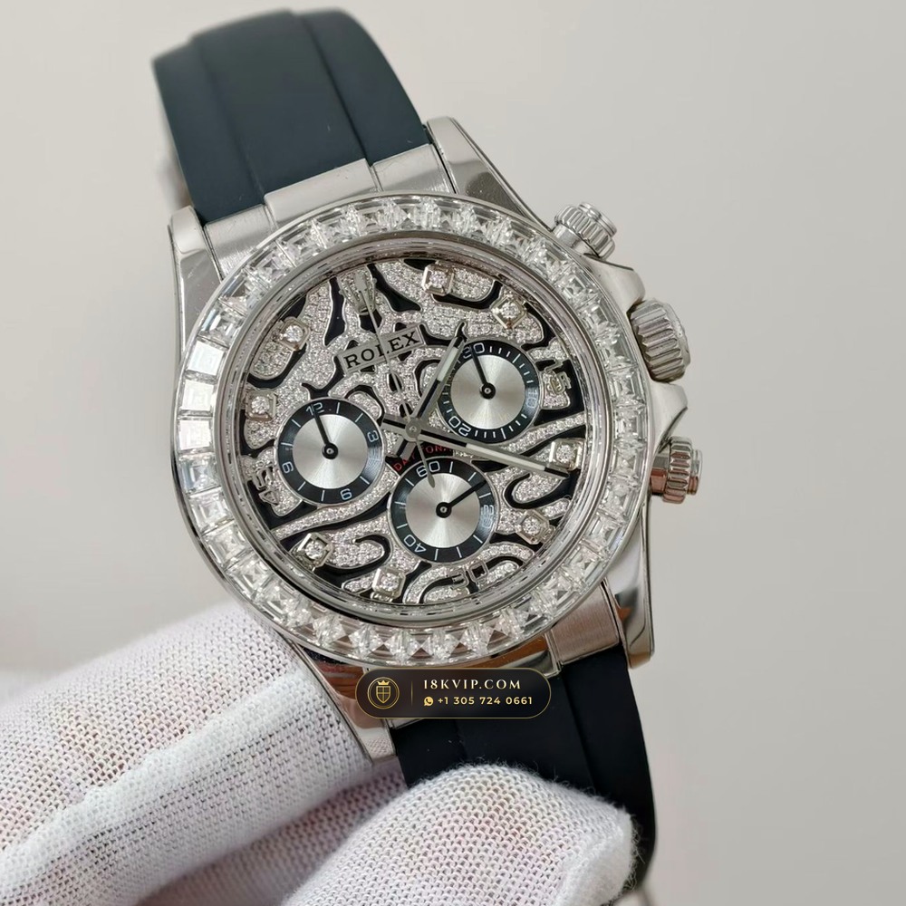 Rolex Cosmograph Daytona 18K White Gold Deep Crystal Optics 5-Axis CNC Case Ref. 116589TBR — Private Vault Edition — Studio Gallery Plate II in 18K White Gold Au750 (160.2g Verified Mass, Rolex Manufacture Cal. 4130 - 72h Power Reserve)