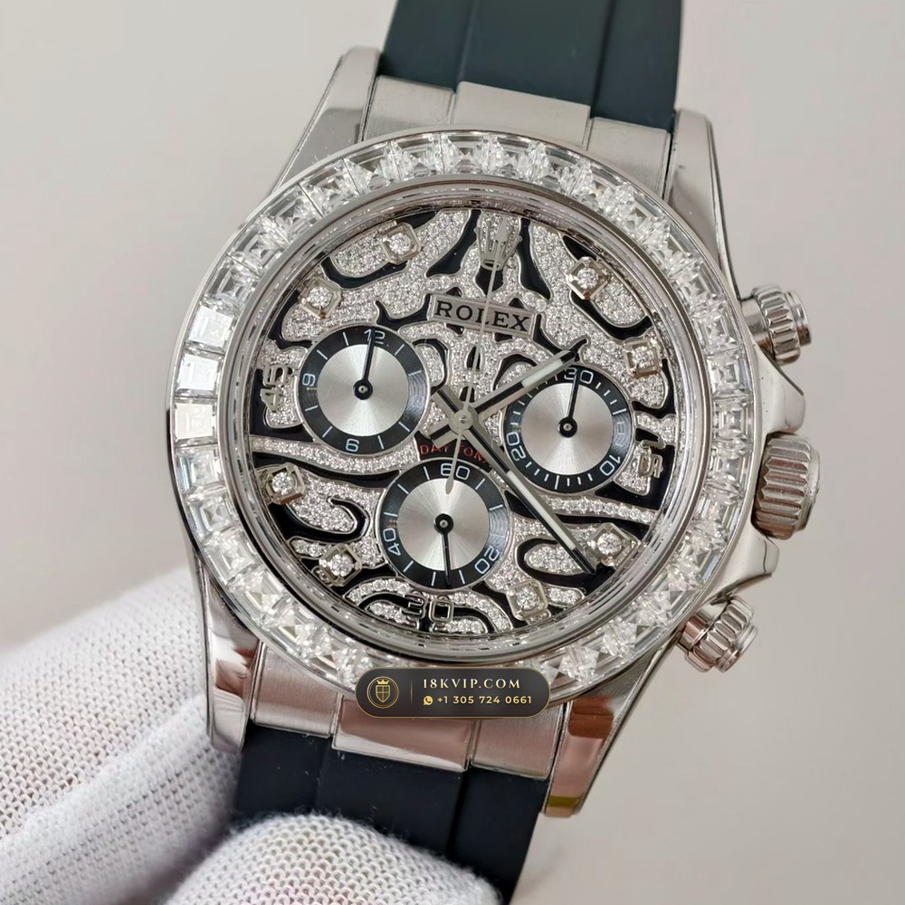 Rolex Cosmograph Daytona 18K White Gold Deep Crystal Optics 5-Axis CNC Case Ref. 116589TBR — Private Vault Edition — Studio Gallery Plate III in 18K White Gold Au750 (160.2g Verified Mass, Rolex Manufacture Cal. 4130 - 72h Power Reserve)