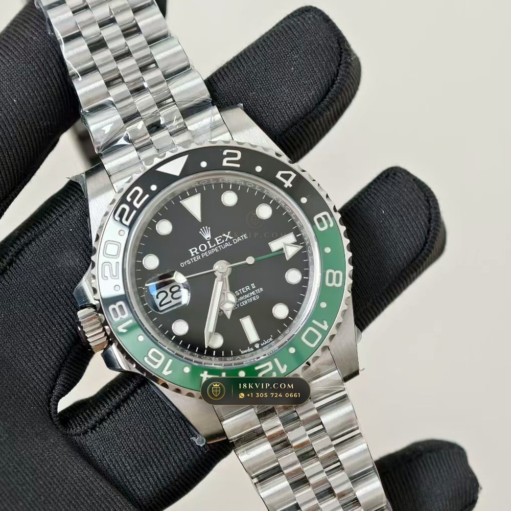 Rolex GMT-Master II Sprite Left-Handed Green & Black Ref. 126720VTNR — Private Vault Edition — Studio Gallery Plate II in 904L Stainless Steel Custom Architecture (143.9g Verified Mass, Rolex Manufacture Cal. 3285 - 70h Power Reserve)