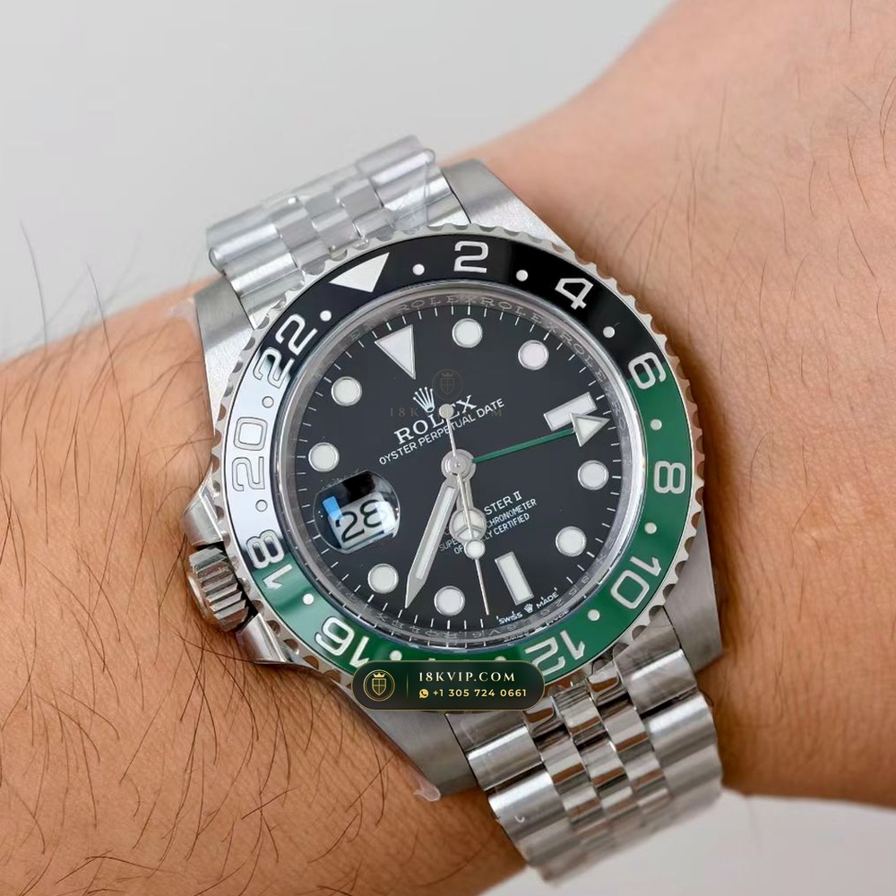 Rolex GMT-Master II Sprite Left-Handed Green & Black Ref. 126720VTNR — Private Vault Edition — Studio Gallery Plate VII in 904L Stainless Steel Custom Architecture (143.9g Verified Mass, Rolex Manufacture Cal. 3285 - 70h Power Reserve)
