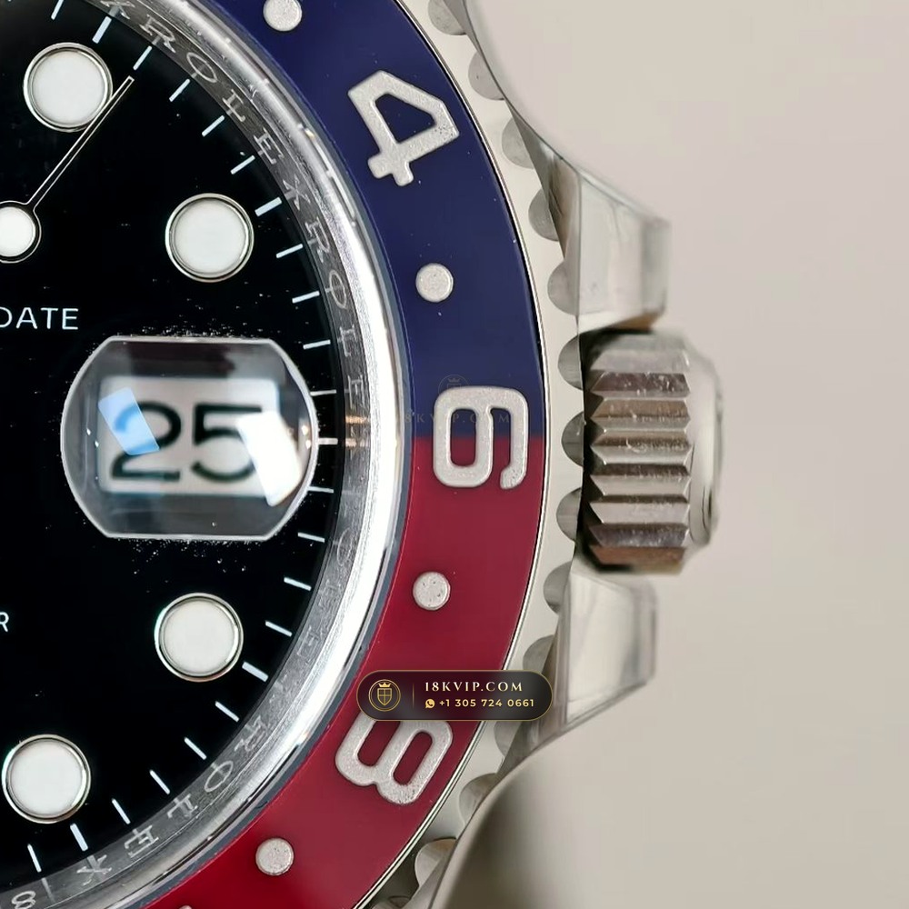 Rolex GMT-Master II Pepsi Red & Blue Cerachrom Deep Crystal Optics Ref. 126710BLRO — Private Vault Edition — Studio Gallery Plate V in 904L Stainless Steel Custom Architecture (143.3g Verified Mass, Rolex Manufacture Cal. 3285 - 70h Power Reserve)