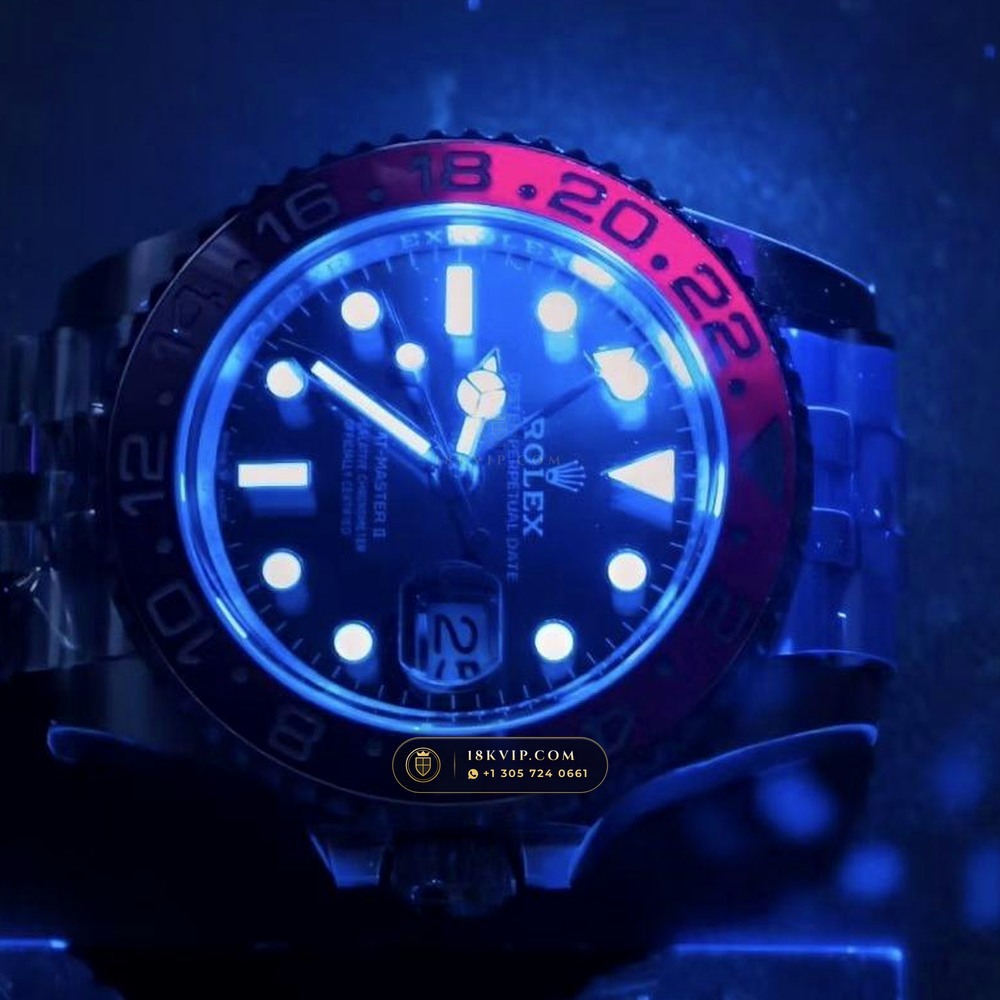 Rolex GMT-Master II Pepsi Red & Blue Cerachrom Deep Crystal Optics Ref. 126710BLRO — Private Vault Edition — Studio Gallery Plate IX in 904L Stainless Steel Custom Architecture (143.3g Verified Mass, Rolex Manufacture Cal. 3285 - 70h Power Reserve)