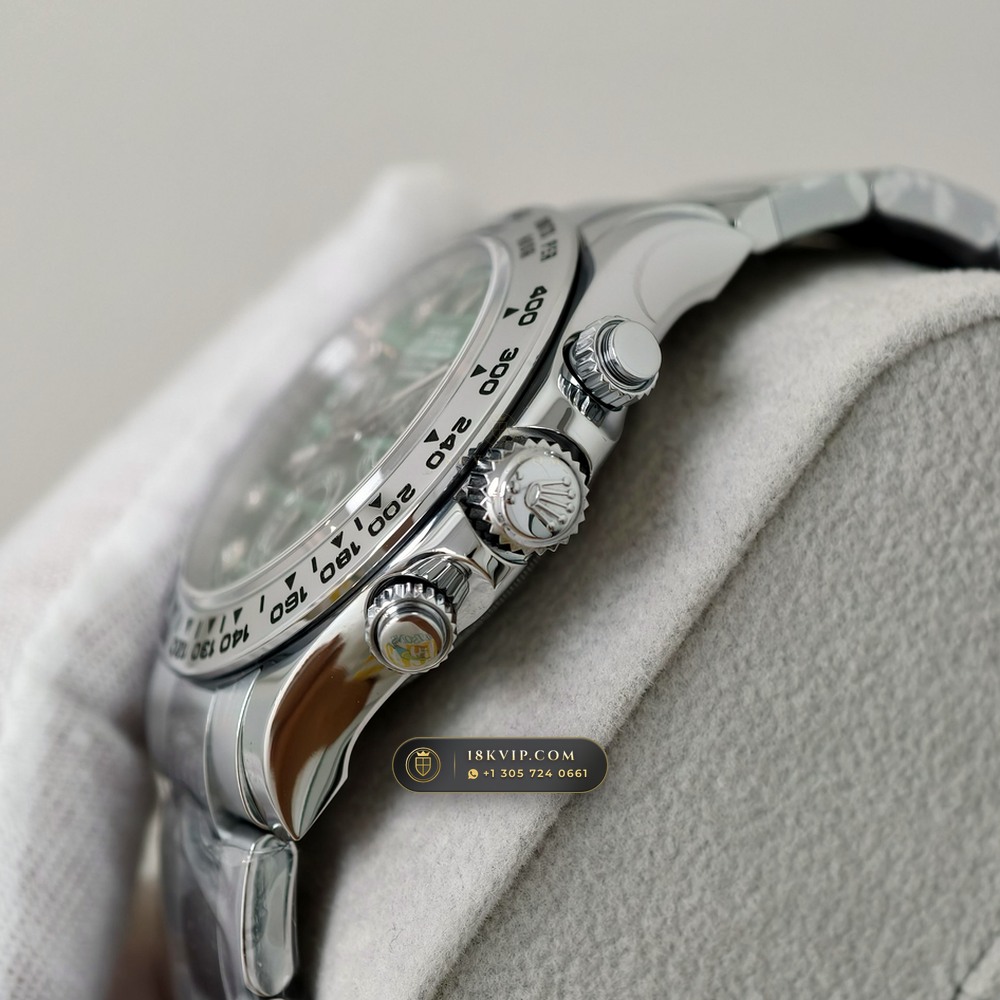 Rolex Cosmograph Daytona Malachite Stone Dial 18K White Gold Ref. 126509 — Private Vault Edition — Studio Gallery Plate V in 18K White Gold Au750 (216.1g Verified Mass, Rolex Manufacture Cal. 4131 - 72h Power Reserve)