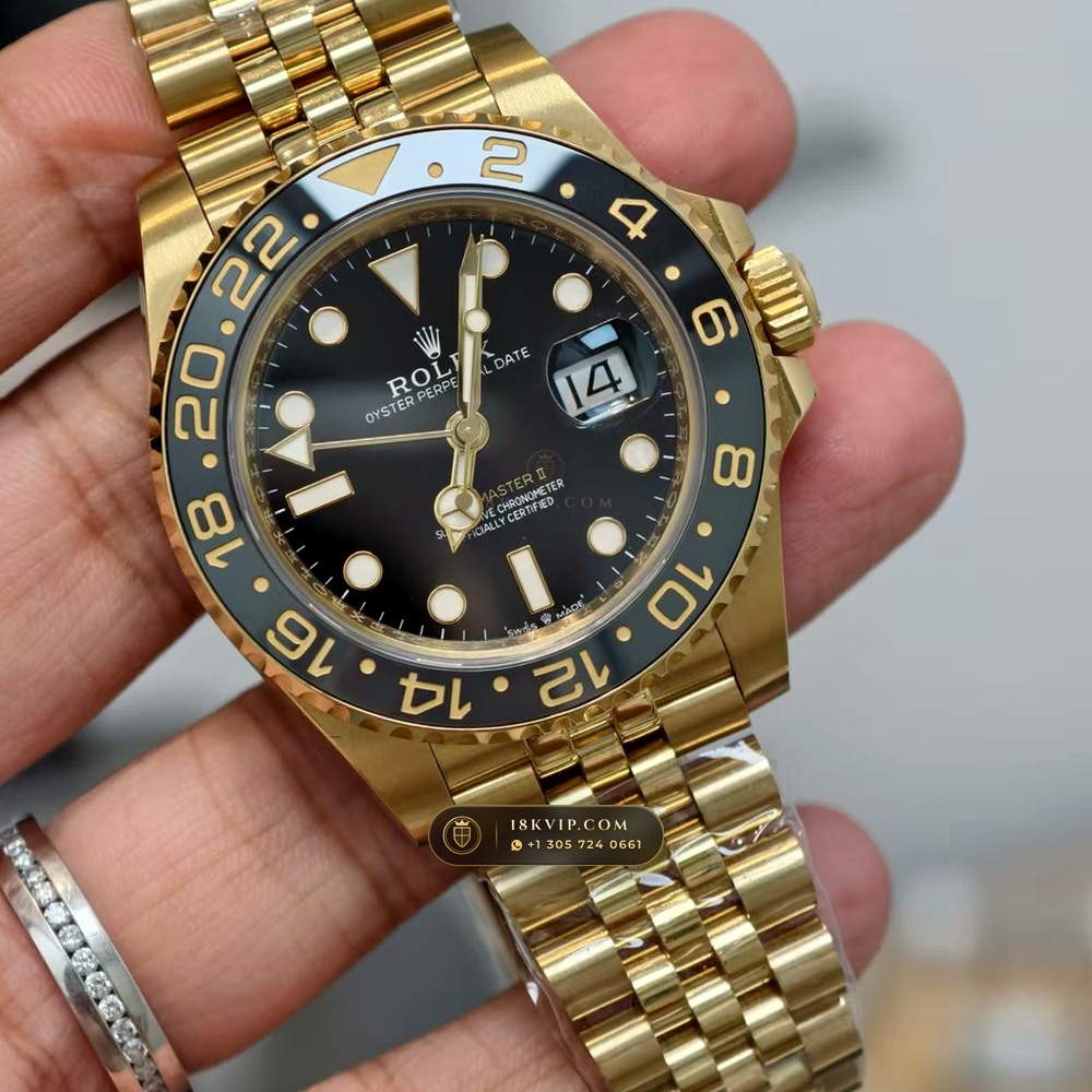 Rolex GMT-Master II Guinness / Zombie Grey & Black Cerachrom 18K Yellow Gold Ref. 126718GRNR — Private Vault Edition — Studio Gallery Plate II in 18K Yellow Gold Au750 (225.8g Verified Mass, Rolex Manufacture Cal. 3285 - 70h Power Reserve)