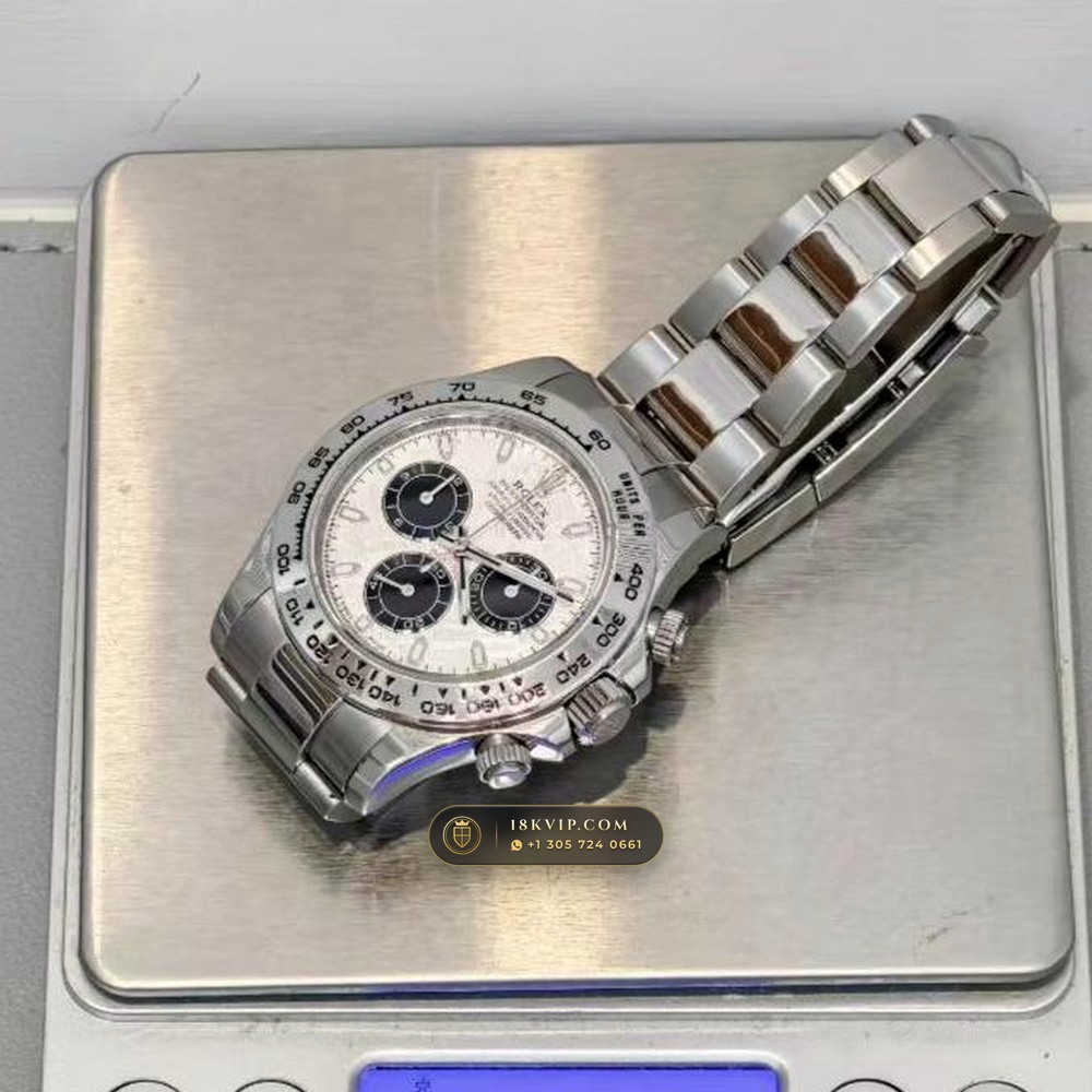 Rolex Cosmograph Daytona Gibeon Meteorite Dial 18K White Gold Hand-Finished Buff Dial 5-Axis CNC Case Ref. 116509 — Private Vault Edition — Studio Gallery Plate VIII in 18K White Gold Au750 (216.1g Verified Mass, Rolex Manufacture Cal. 4130 - 72h Power Reserve)
