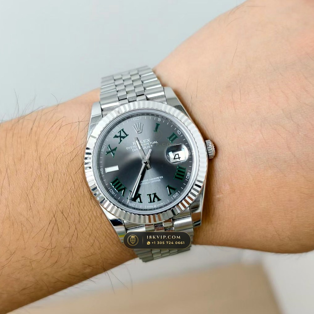 Rolex Datejust 41 Wimbledon Slate Roman Dial Ref. 126334 — Private Vault Edition — Studio Gallery Plate VII in 904L Stainless Steel Custom Architecture (136.6g Verified Mass, Rolex Manufacture Cal. 3235 - 70h Power Reserve)