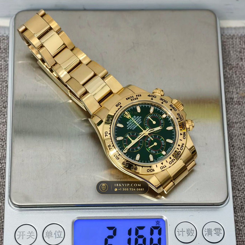 Rolex Cosmograph Daytona John Mayer Emerald Dial 18K Yellow Gold Ref. 116508 — Private Vault Edition — Studio Gallery Plate IX in 18K Yellow Gold Au750 (216.7g Verified Mass, Rolex Manufacture Cal. 4130 - 72h Power Reserve)