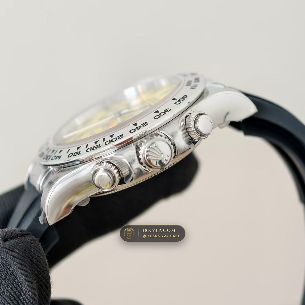 Rolex Cosmograph Daytona Beach Yellow Mother-of-Pearl Collector Edition 18K Yellow Gold Ref. 116518 — Private Vault Edition — Studio Gallery Plate V in 18K Yellow Gold Au750 (138.9g Verified Mass, Rolex Manufacture Cal. 4130 - 72h Power Reserve)