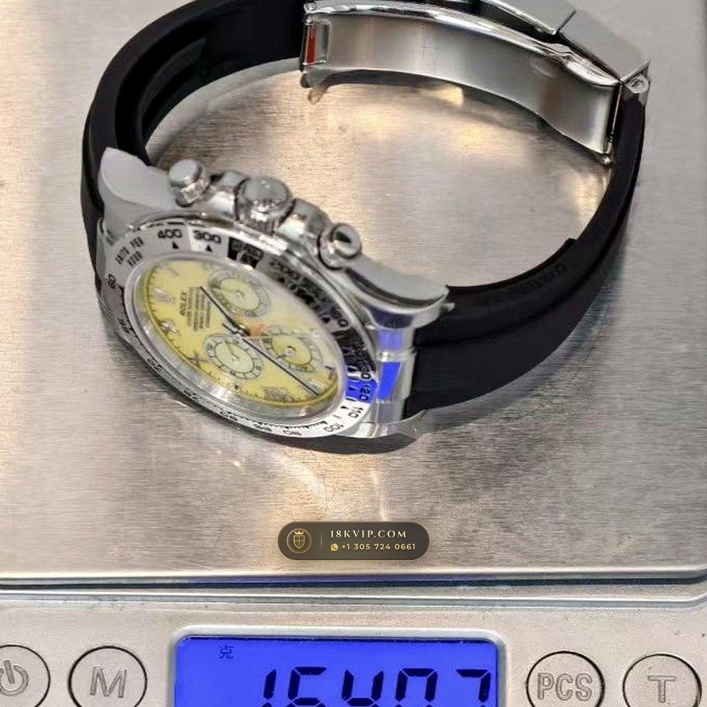 Rolex Cosmograph Daytona Beach Yellow Mother-of-Pearl Collector Edition 18K Yellow Gold Ref. 116518 — Private Vault Edition — Studio Gallery Plate VIII in 18K Yellow Gold Au750 (138.9g Verified Mass, Rolex Manufacture Cal. 4130 - 72h Power Reserve)